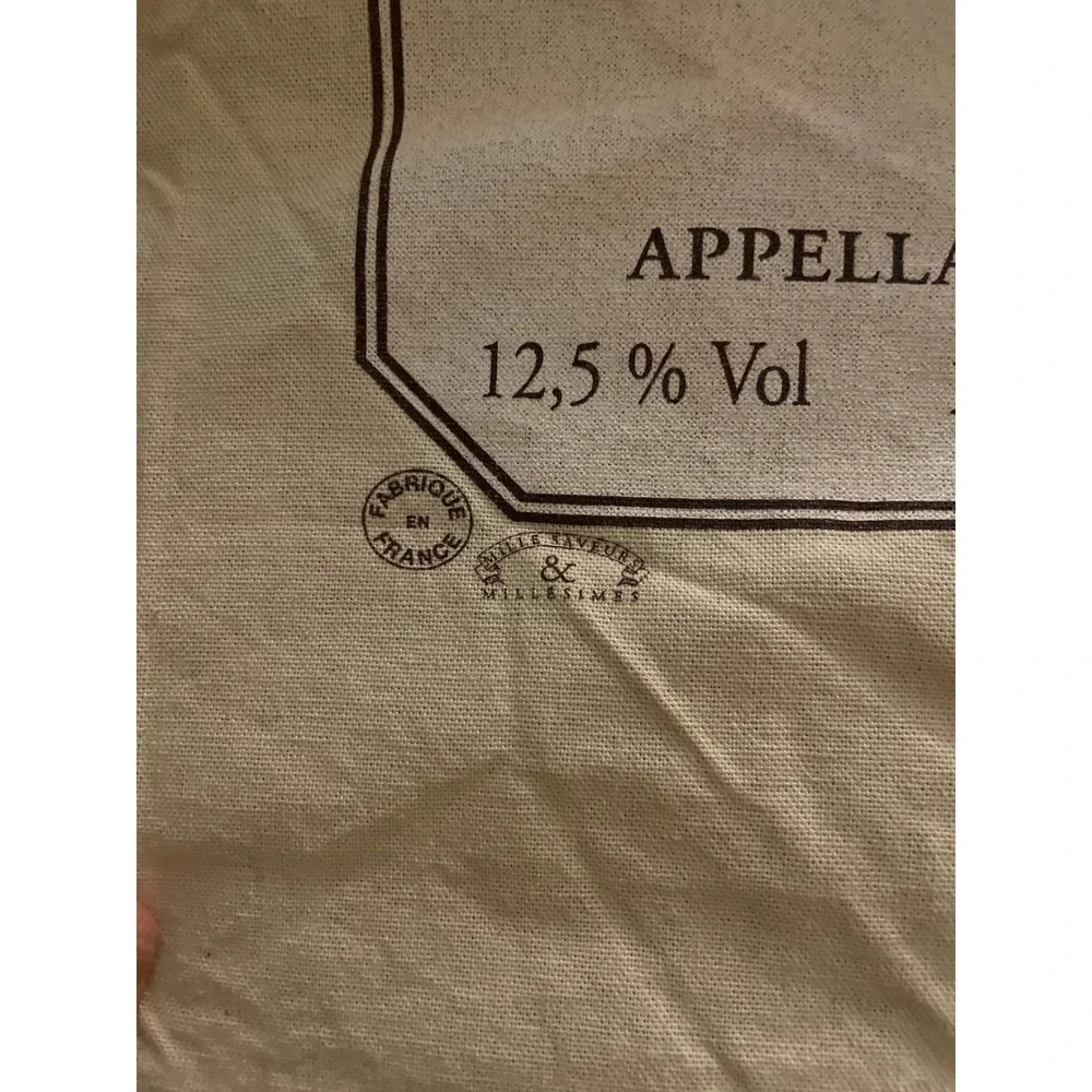 Vintage CORNER Paris Chateau La Tour 1999 Wine Label Tea Towel Made in France